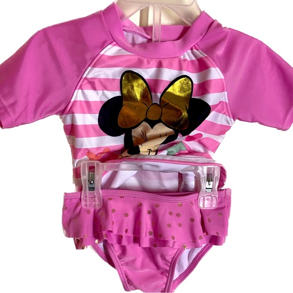 Disney’s Minnie Mouse 2-Piece Rash Guard Swim Set Size 12M Officially Licensed - Picture 3 of 4